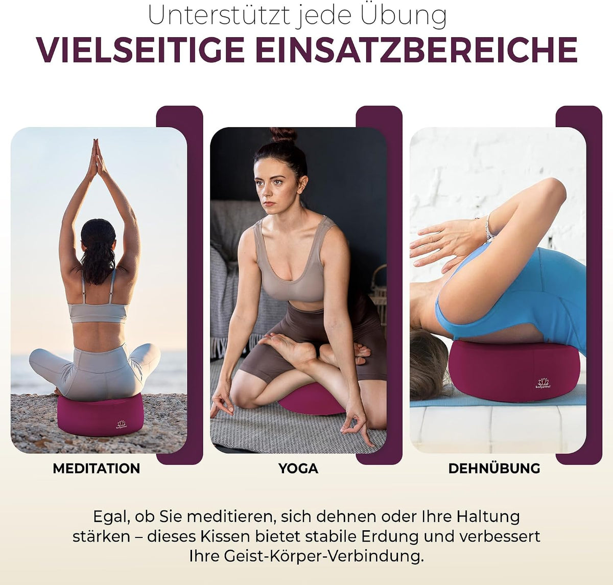 Yoga Meditationskissen - Ergonomisches Bodenkissen zur Entspannung #Farbe_Violett
