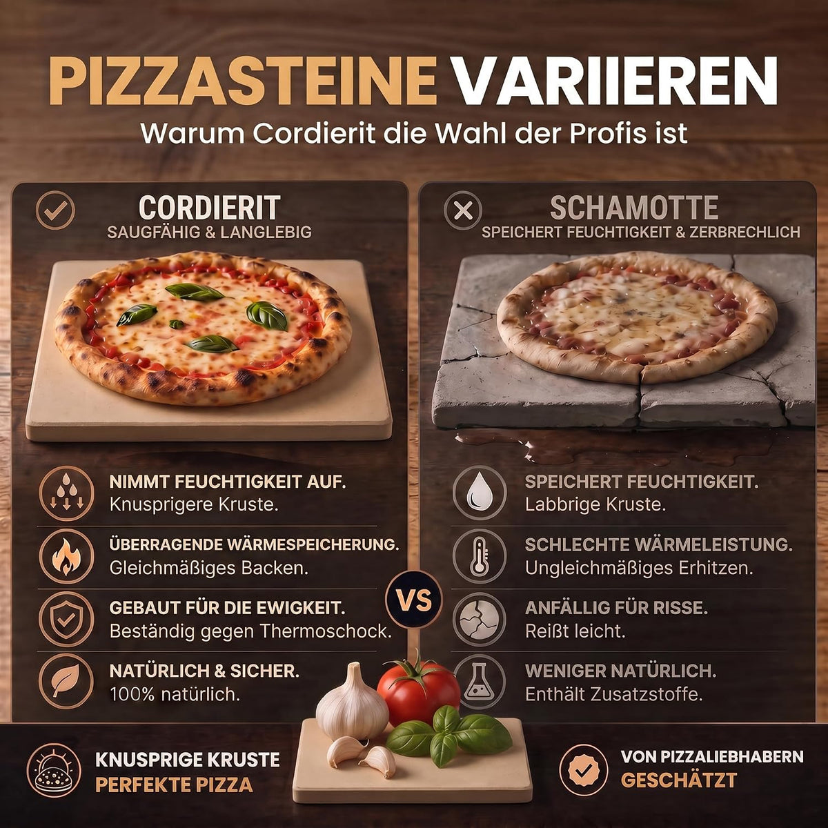 Pizzastein für Backofen & Gasgrill #Variante_Eckig