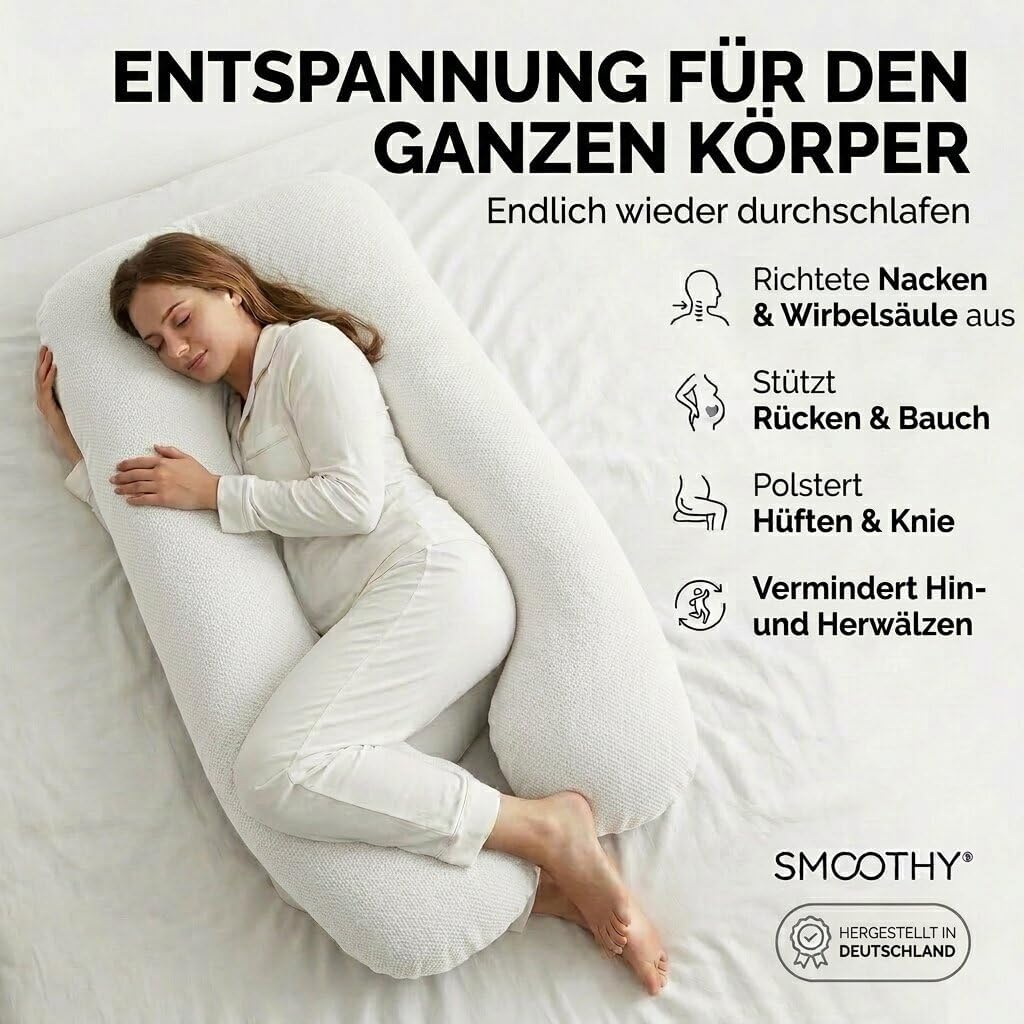 Schwangerschaftskissen & Seitenschläferkissen U-Form Stillkissen #Farbe_Weiß