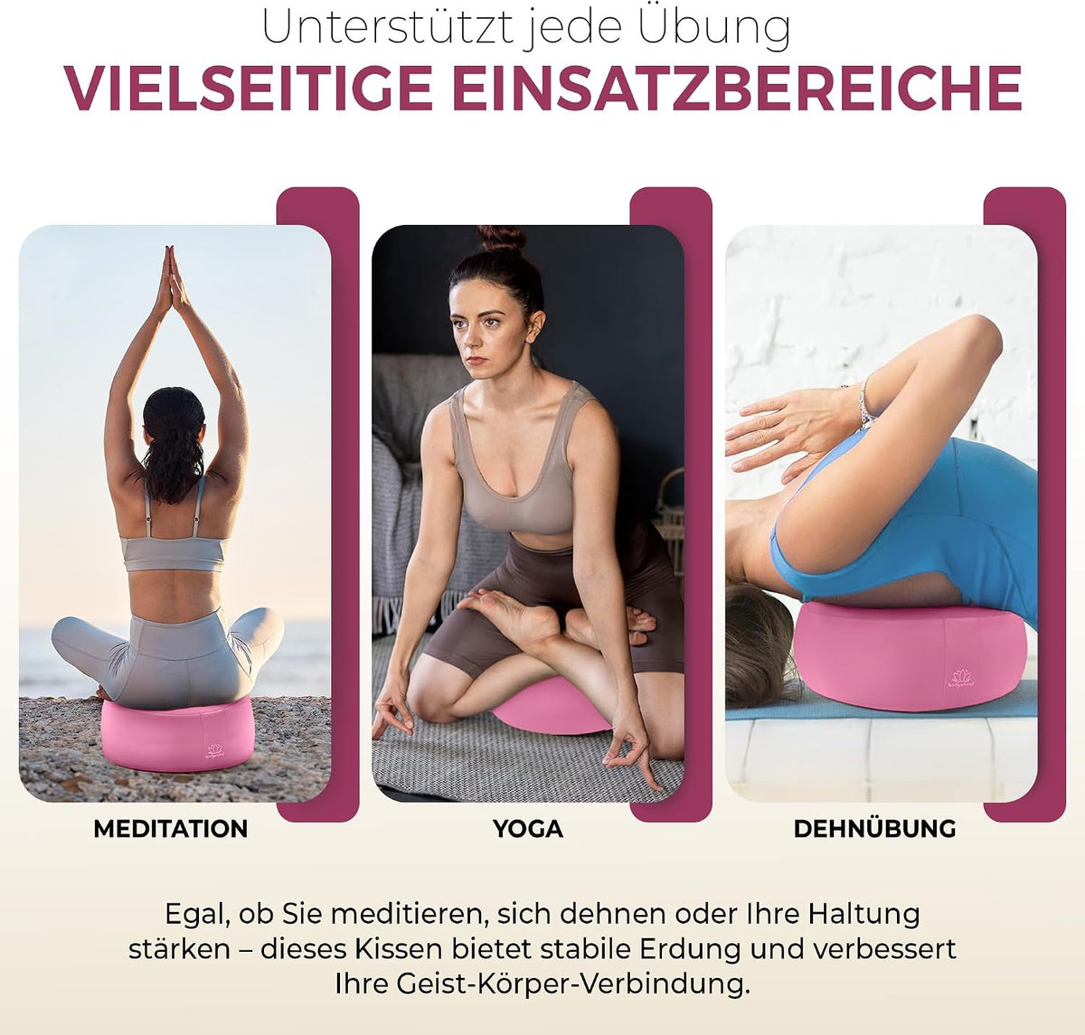 Yoga Meditationskissen - Ergonomisches Bodenkissen zur Entspannung #Farbe_Rosa