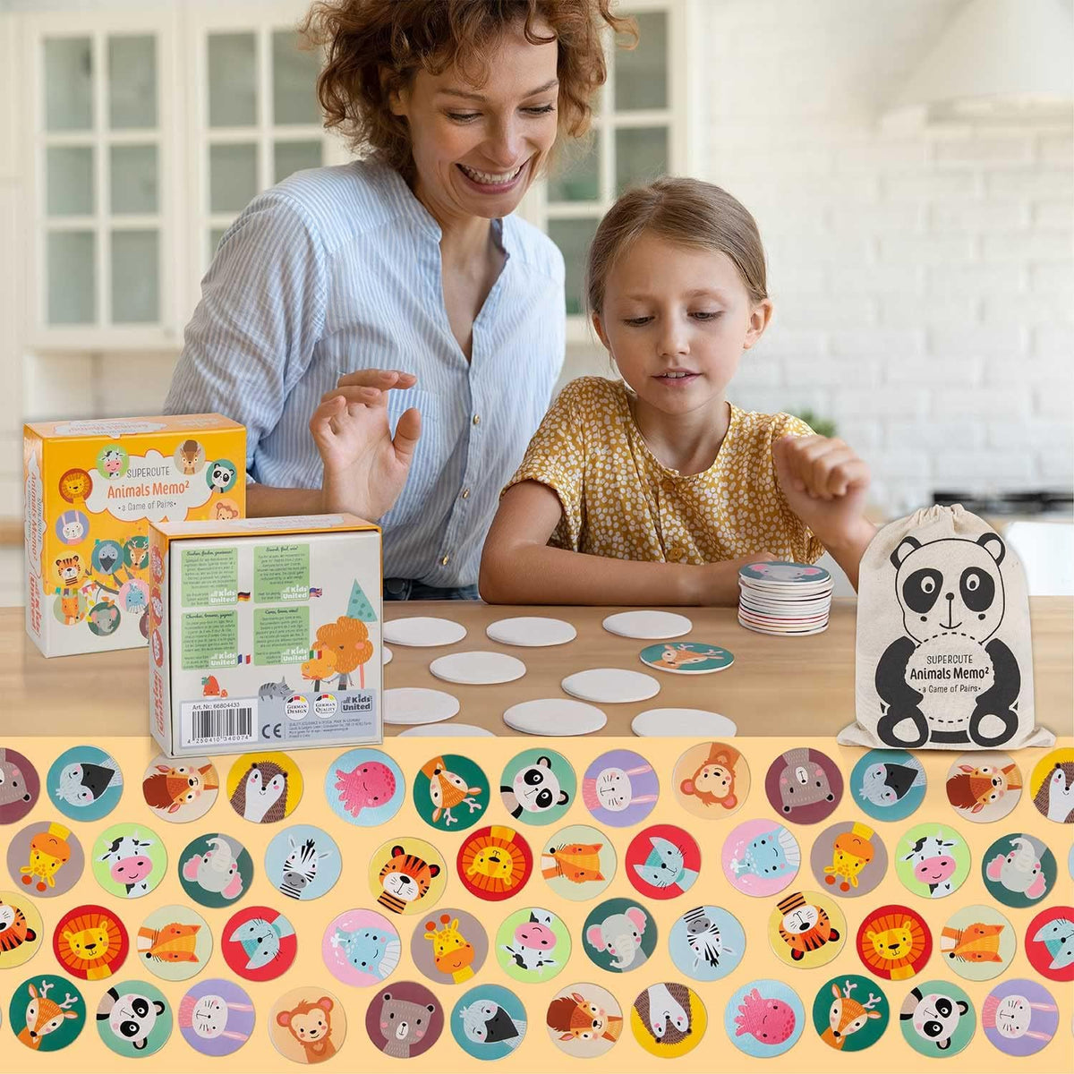 Memo² Holz-Memory für Kinder - Hochwertiges Tier-Gedächtnisspiel #Variante_Holz Deluxe (36 Karten)