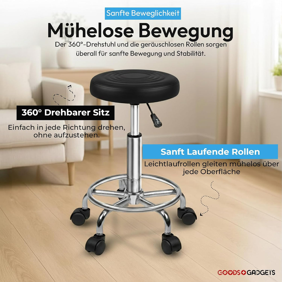 Rollhocker #Farbe_Schwarz