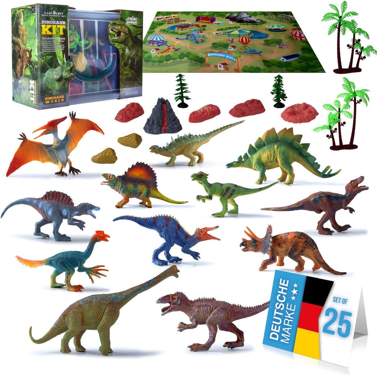 Dino Spiel-Set mit Spielmatte & Box - Robustes Kinder-Geschenk #Variante_Spielzeugbox