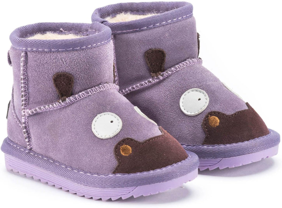 Snugs Kinder Lammfellstiefel – Warme Winterstiefel aus Rauleder #Farbe_Lila