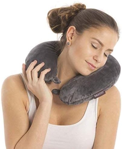 Smoothy Nackenkissen mit EPS-Perlen - Ergonomisches Reisekissen #Farbe_Grau