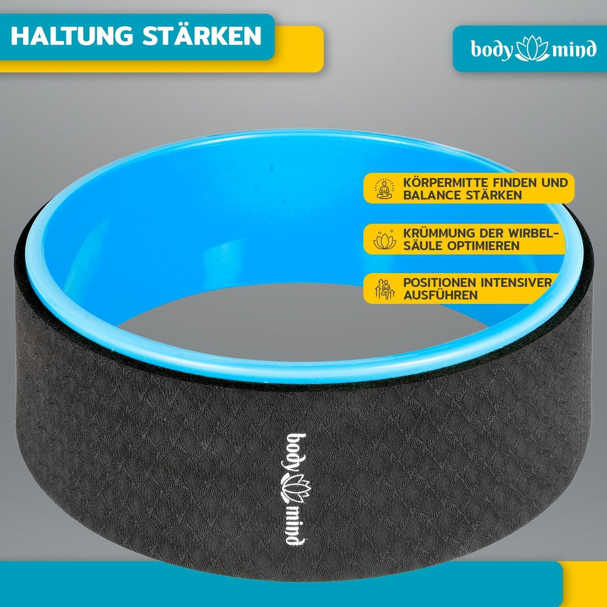 Yoga Rad Body & Mind Dharmarad - Yoga-Rolle für Rücken & Stretching #Farbe_Blau