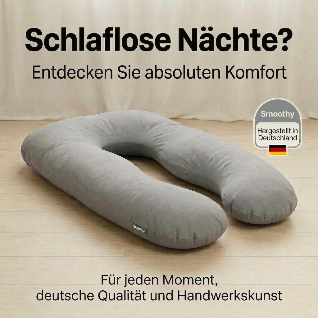 Schwangerschaftskissen & Seitenschläferkissen U-Form Stillkissen #Farbe_Grau
