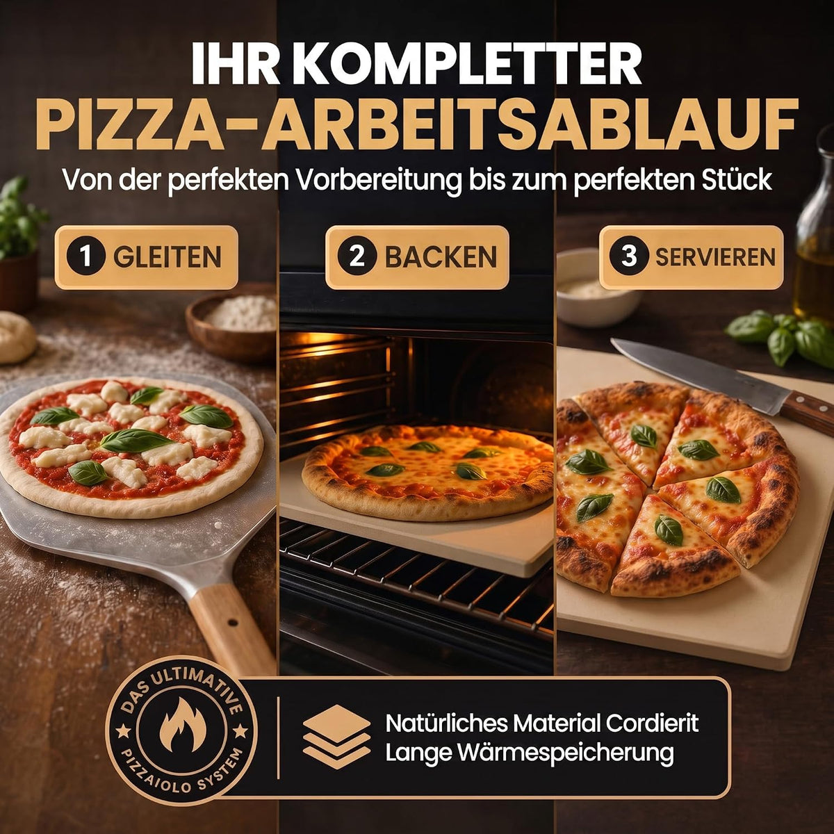 Pizzastein für Backofen & Gasgrill #Variante_Eckig