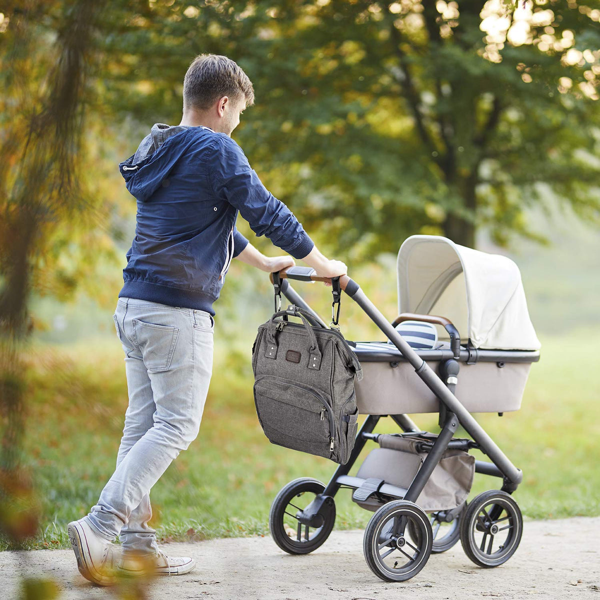 Kinderwagen-Haken 2er-Set - Rutschfeste Halterung für Wickeltaschen #Variante_2er Set