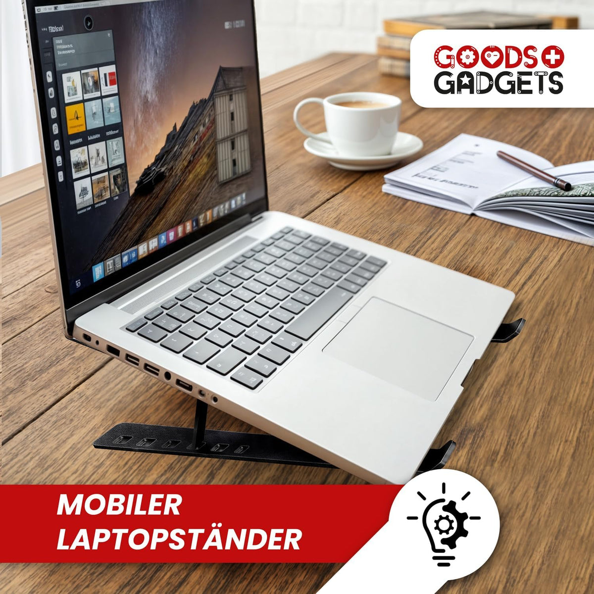 Ergonomische Laptophalterung – Faltbar & Höhenverstellbar #Variante_Kunststoff