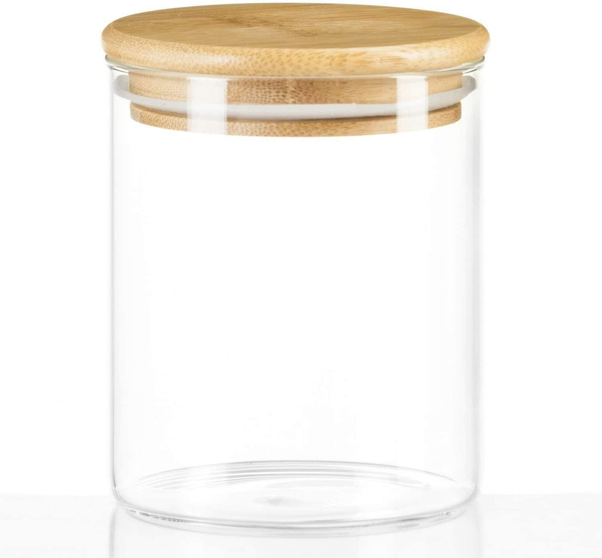 Dimono Vorratsglas aus Borosilikatglas mit Bambus-Deckel (0,5L)