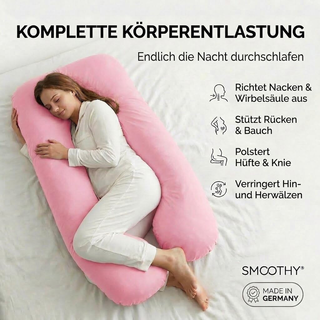 Schwangerschaftskissen & Seitenschläferkissen U-Form Stillkissen #Farbe_Pink