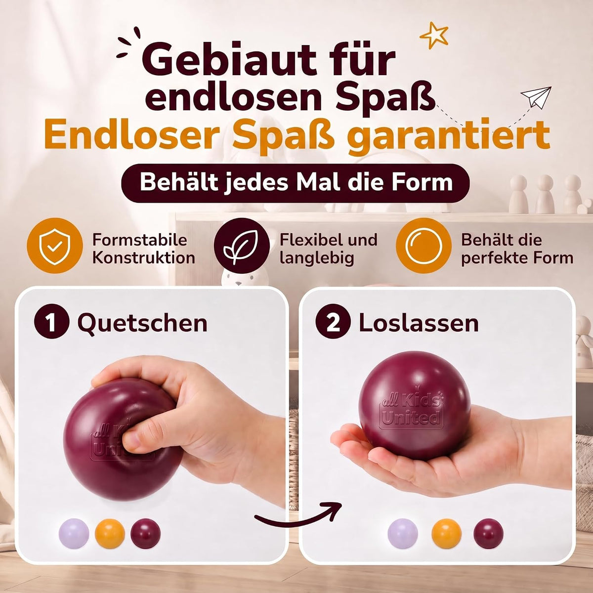 Bällebad-Bälle Rot/Orange/Violett #Farbe_Rot/Orange/Violett