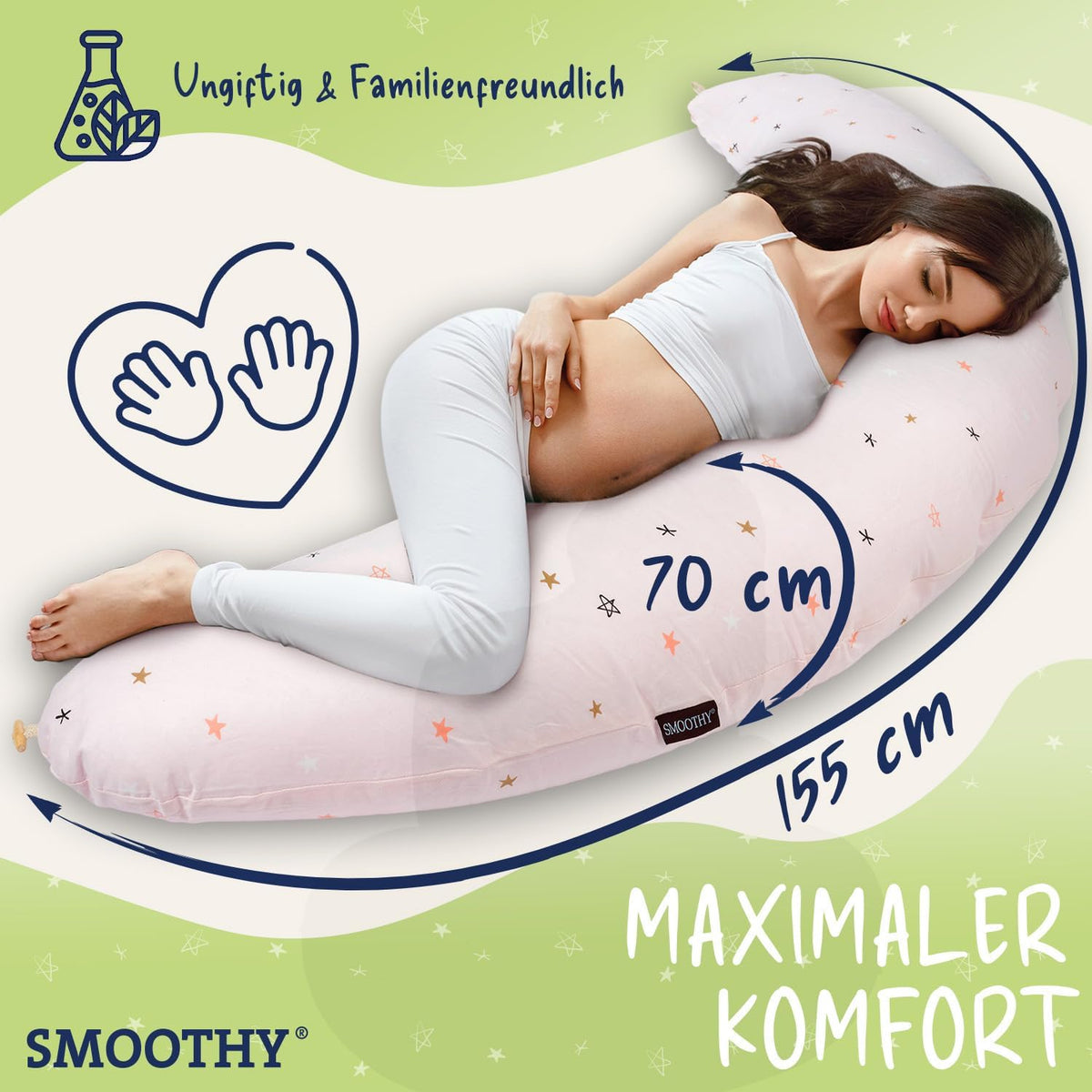 XXL Stillkissen & Schwangerschaftskissen für Seitenschläfer #Farbe_Pink