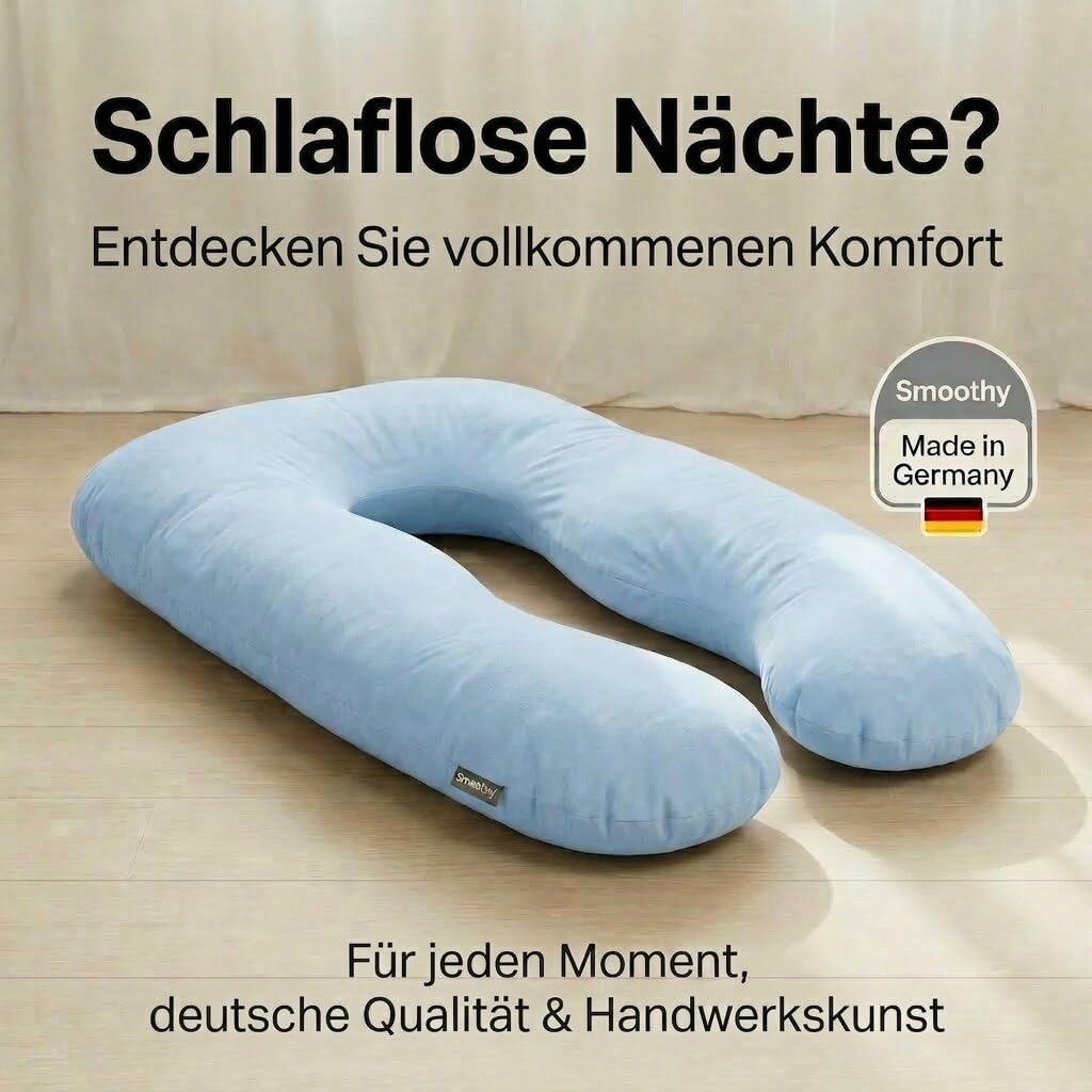Schwangerschaftskissen & Seitenschläferkissen U-Form Stillkissen #Farbe_Hellblau