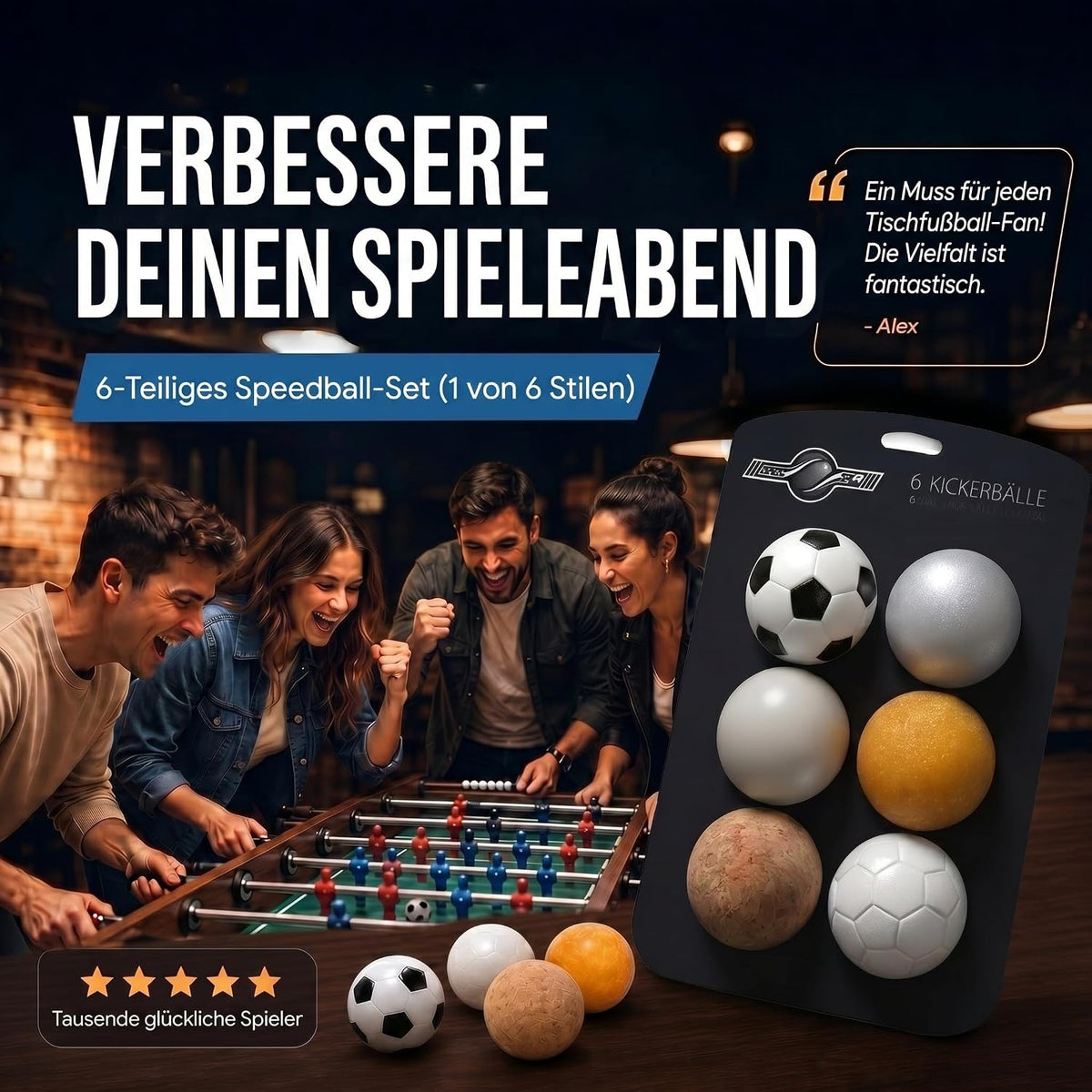 12er Set Profi Kickerbälle - 35mm Tischfußball-Bälle für Kickertische #Anzahl_6