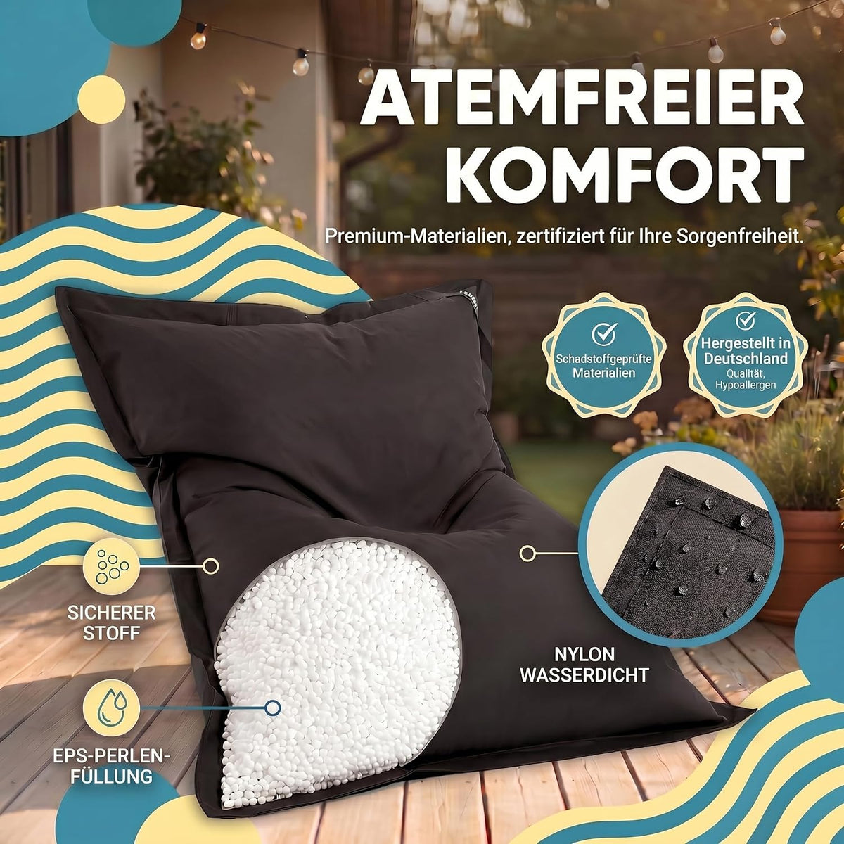 LazyBag XXL – archivierte doppelte Aufnahme (Schwarz) #Farbe_Archiv