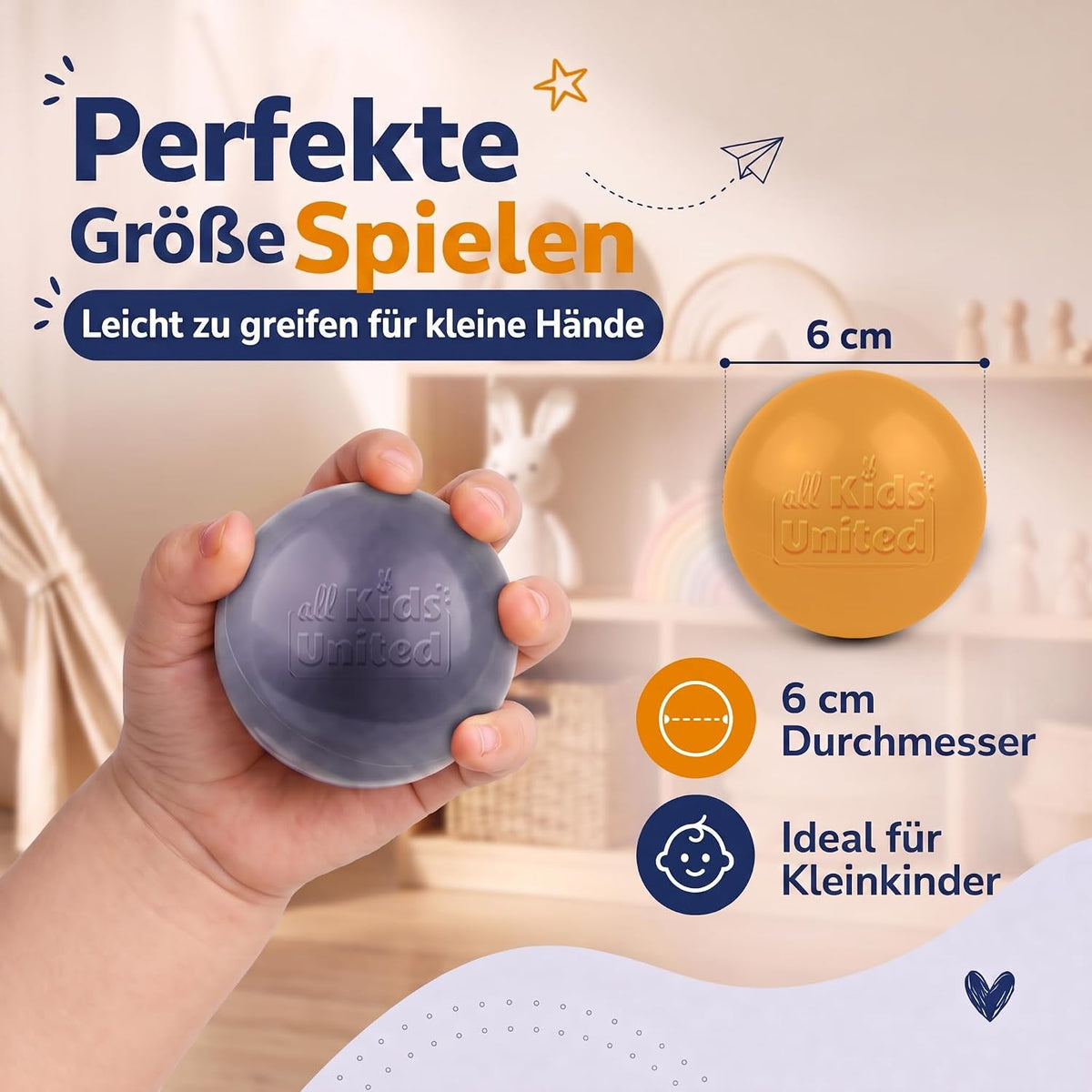Bällebad-Bälle Gold/Weiß/Silber #Farbe_Gold/Weiß/Silber