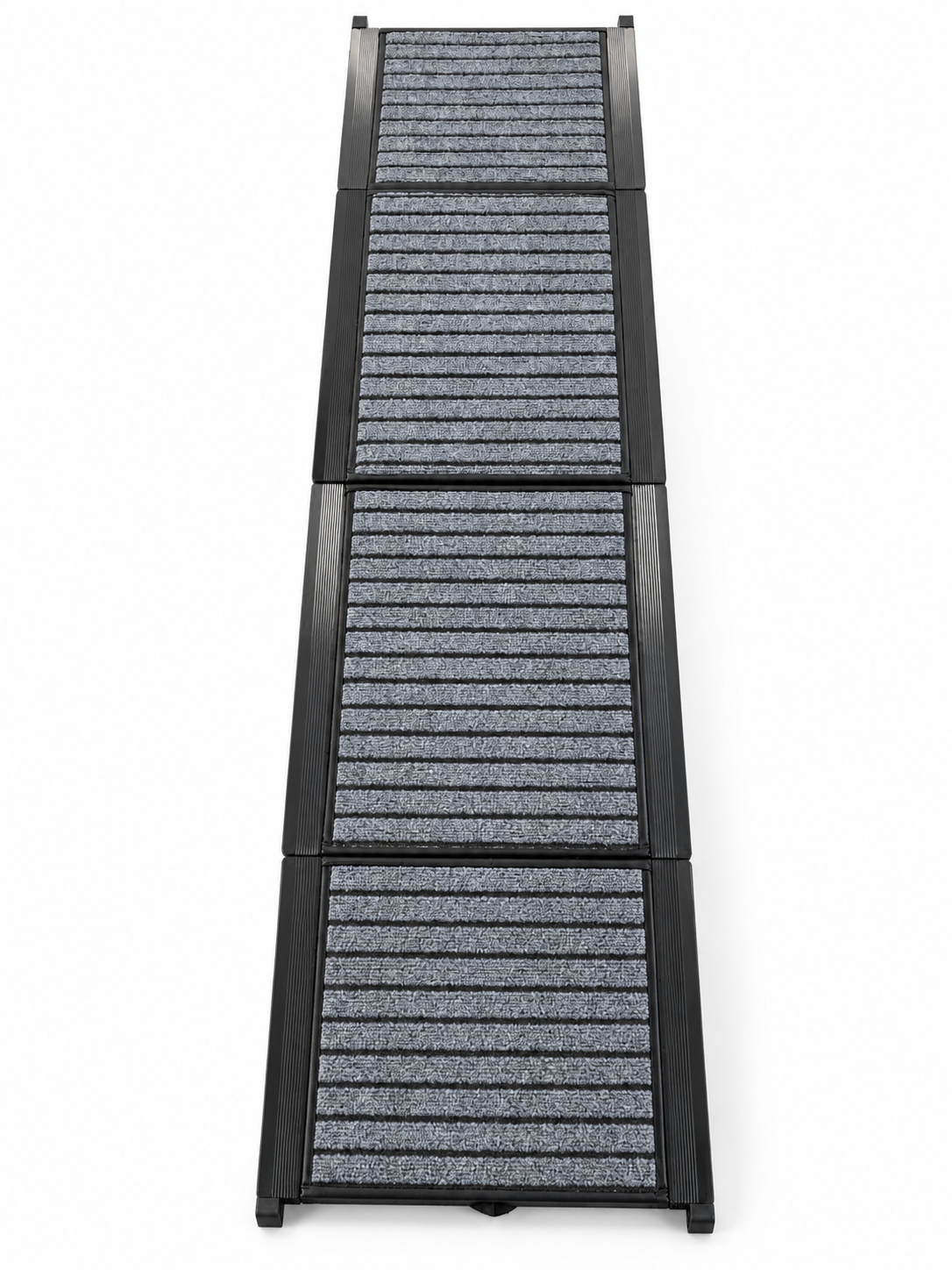 Advanced Hunderampe von oben mit vier Segmenten und strukturierter grauer Lauffläche #Variante_Advanced