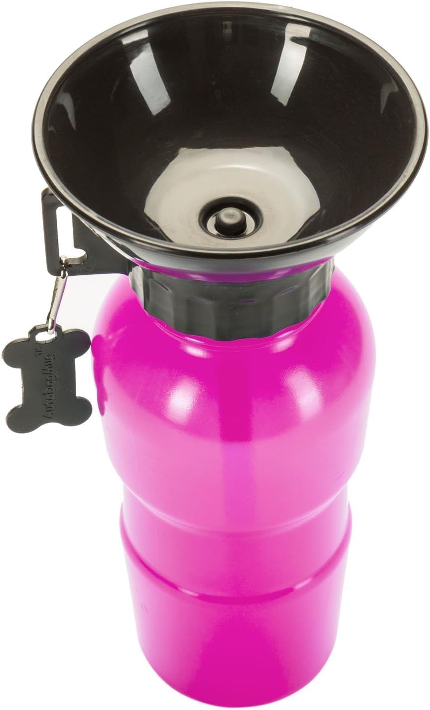 Hunde-Trinkflasche 600ml mit Napf – Auslaufsicher für Unterwegs #Farbe_Rot