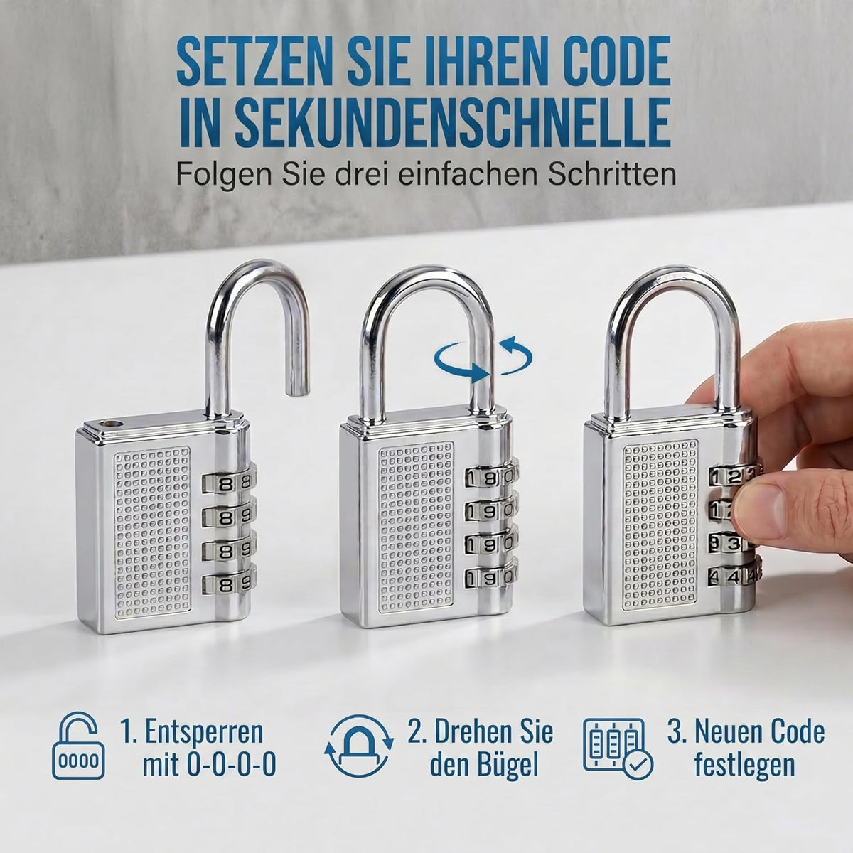 Zahlenschloss Vorhängeschloss mit 4-stelligem Code - Robust & Sicher #Anzahl_2
