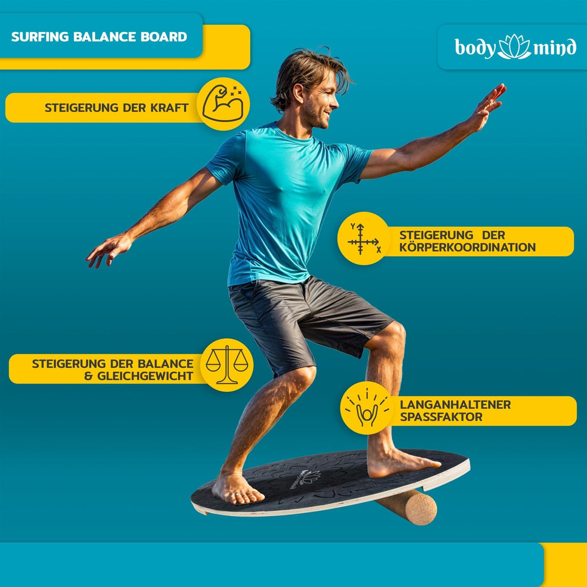 Balance-Board Surfbrett Light Waves Produktbild 9 #Farbe_Light Waves
