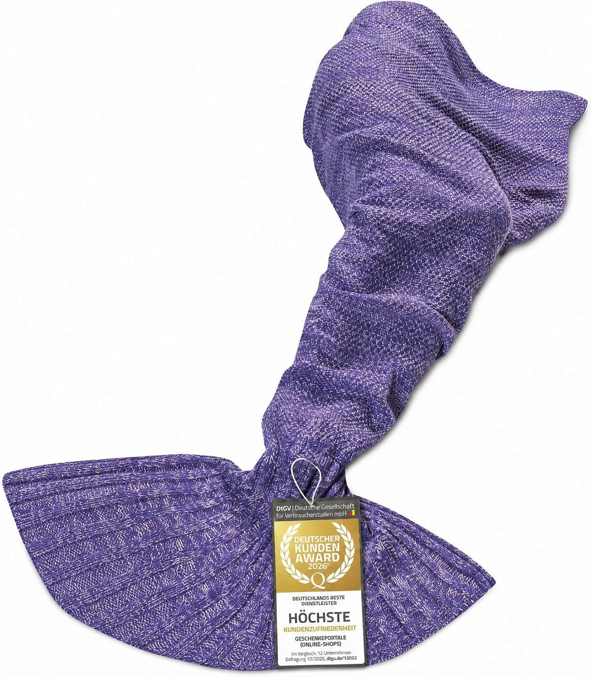 Feluna Meerjungfrau Kuscheldecke – 180x85 cm – Weiche Strickdecke #Farbe_Violett