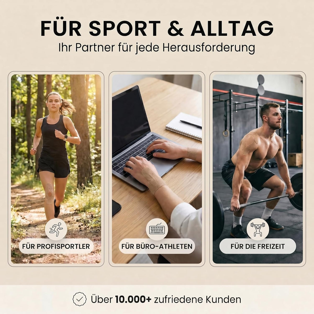Kinesiologie-Tape 2,5cm - Elastisches Sporttape für Physiotherapie