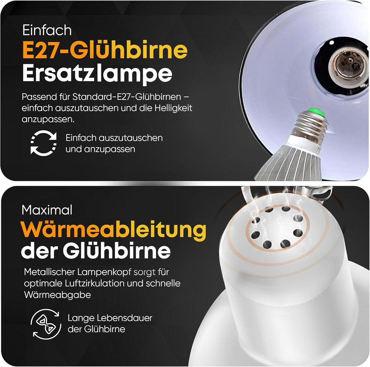 Retro Schreibtischlampe - Vintage Arbeitslampe mit Gelenk-Arm & LED #Farbe_Weiß