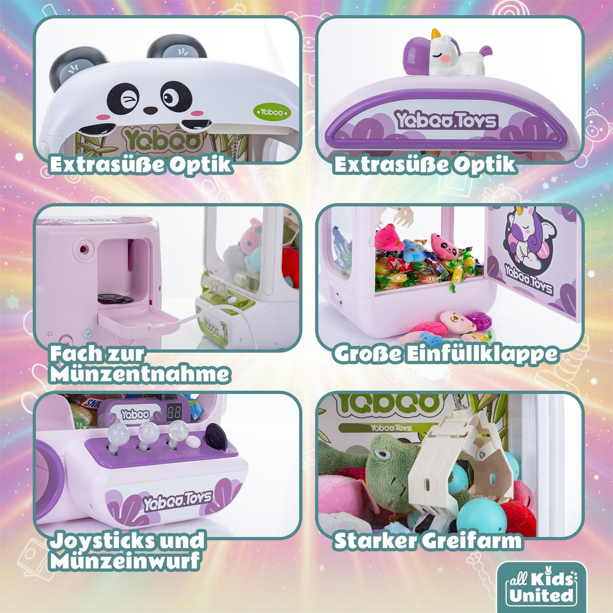Deluxe Süßigkeiten Greifautomat - Candy Grabber Supreme #Variante_Panda