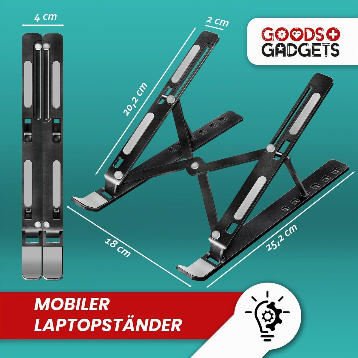 Ergonomische Laptophalterung – Faltbar & Höhenverstellbar #Variante_Kunststoff