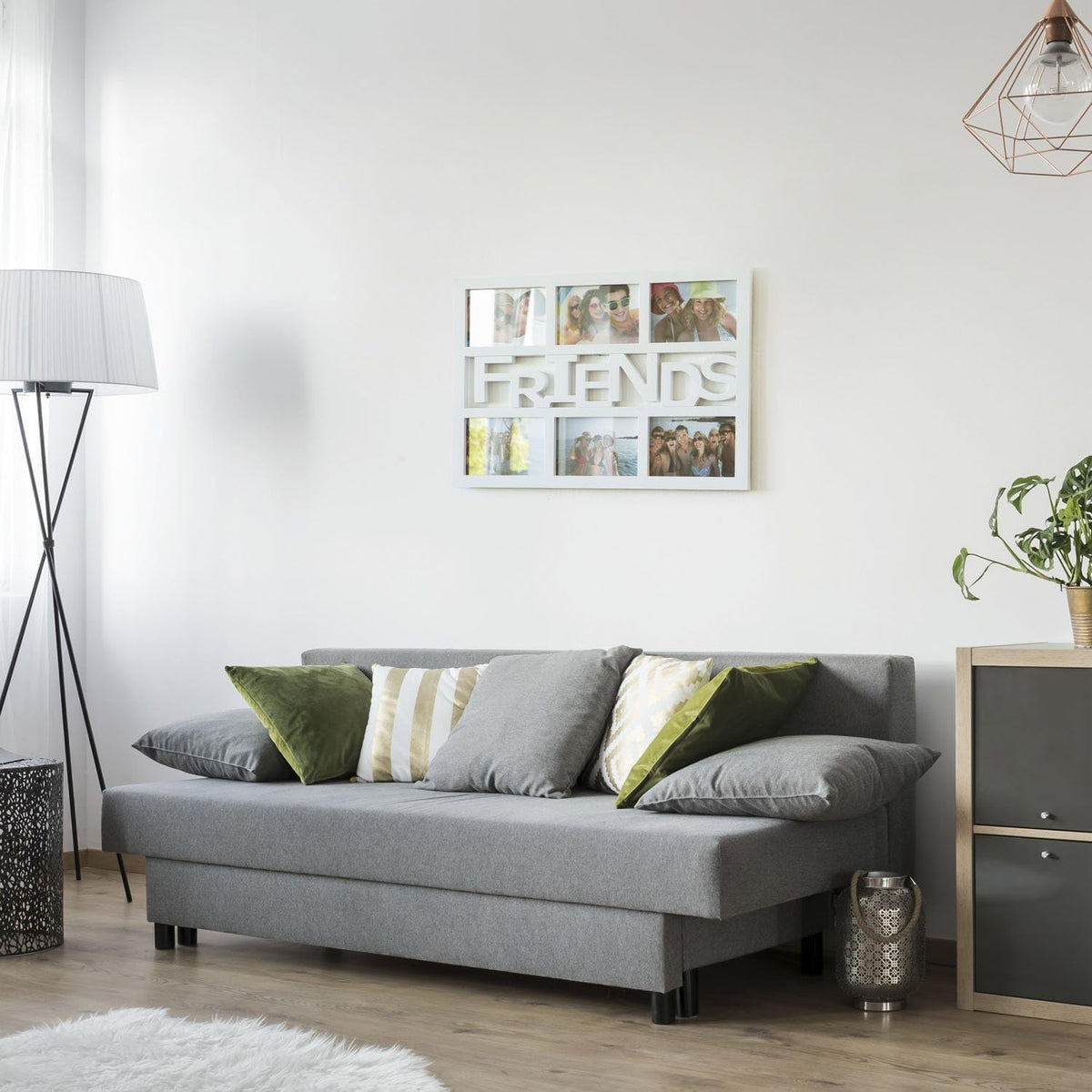 LOVE Bilderrahmen für 6 Fotos - Moderner Galerierahmen Weiß #Variante_Friends