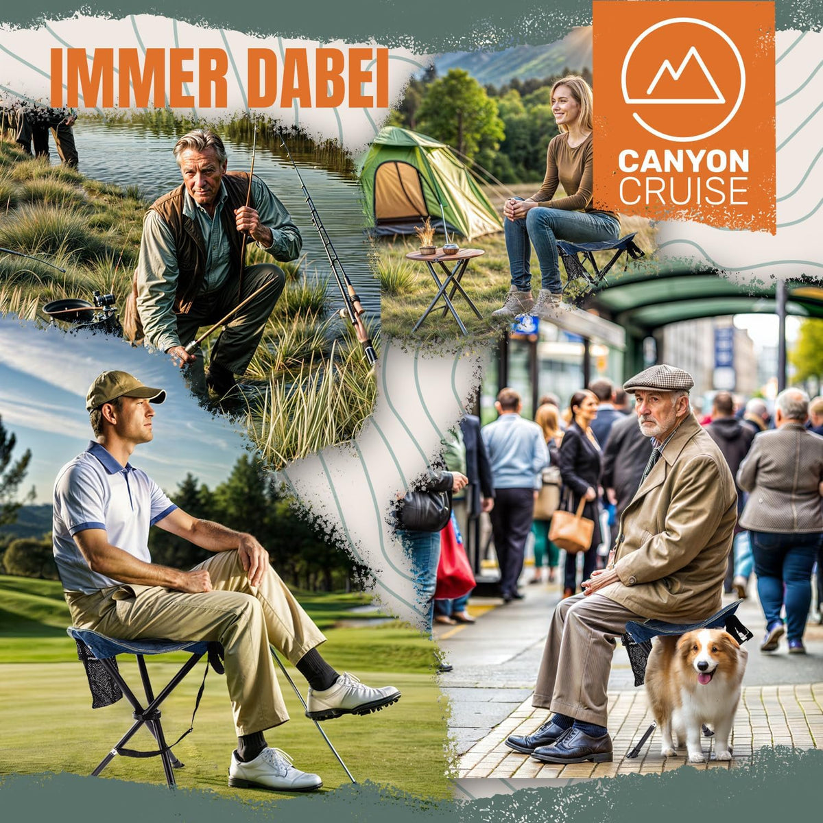 Camping-Hocker – Klappbarer Dreibeinhocker für Festivals & Outdoor #Variante_Deluxe #Anzahl_1