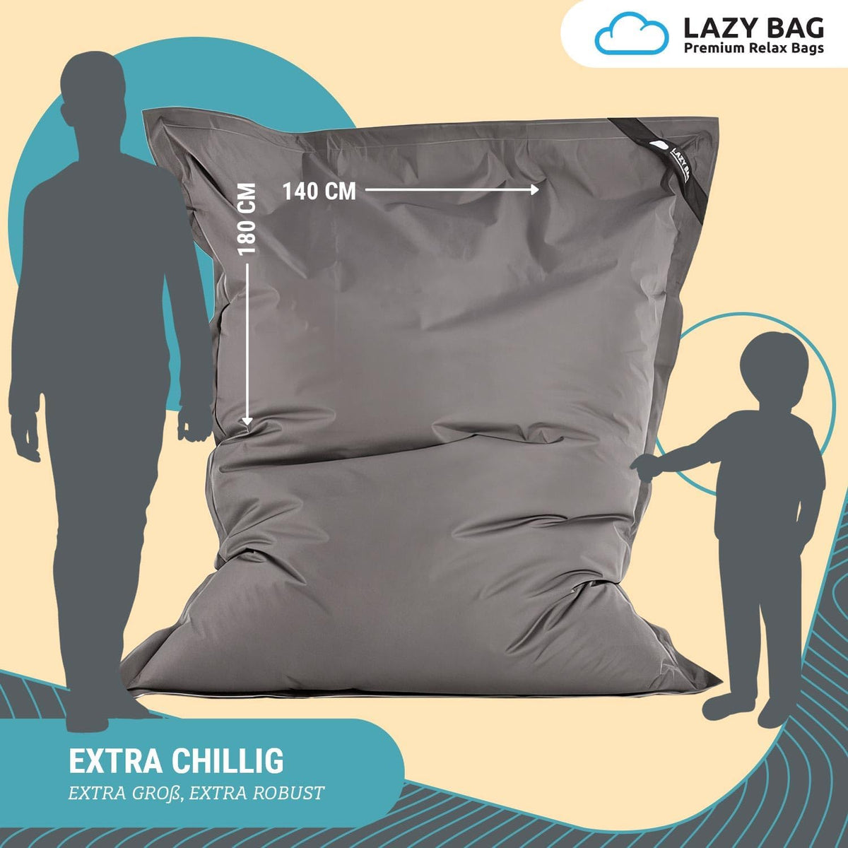 LazyBag XXL Indoor – graue Aufnahme, nicht für Outdoor-Farbgalerie #Farbe_Archiv