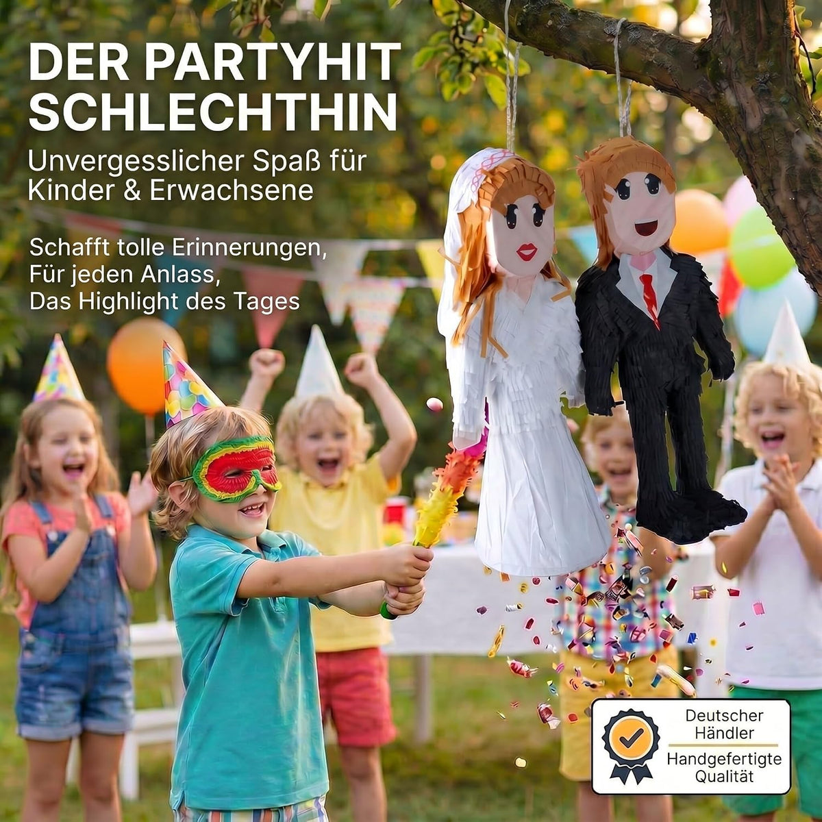 Piñata Brautpaar – Robuste Hochzeits-Dekoration mit großer Öffnung