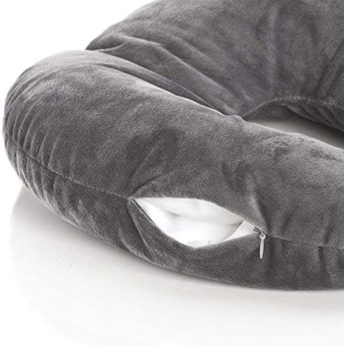 Smoothy Nackenkissen mit EPS-Perlen - Ergonomisches Reisekissen #Farbe_Grau