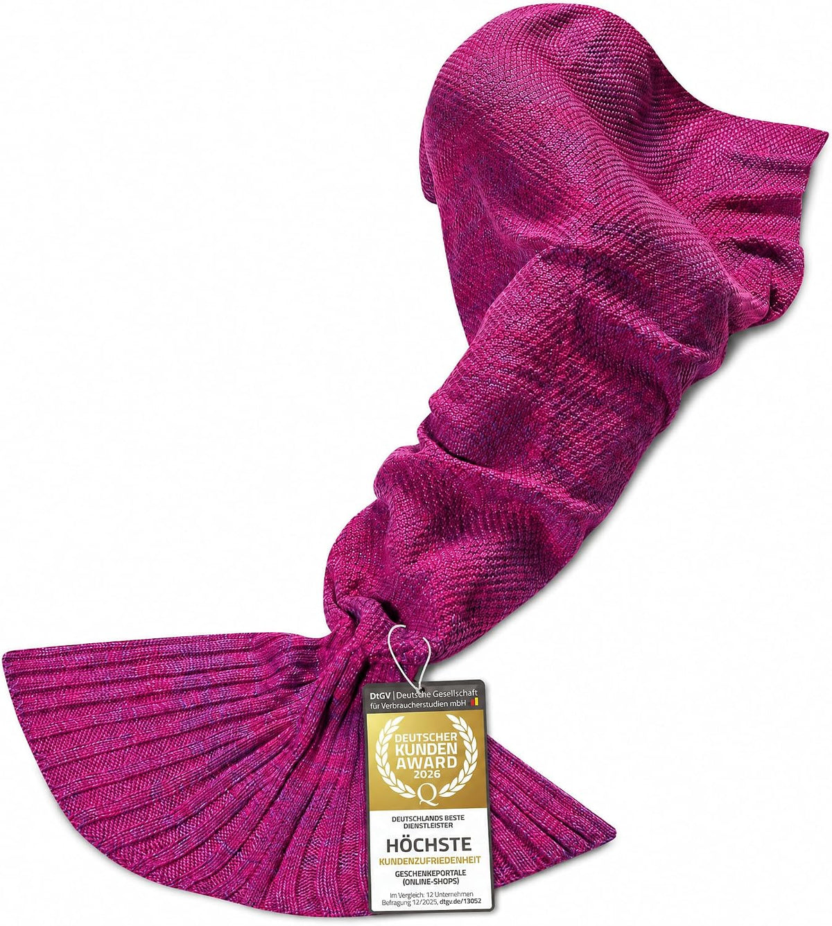 Feluna Meerjungfrau Kuscheldecke – 180x85 cm – Weiche Strickdecke #Farbe_Magenta