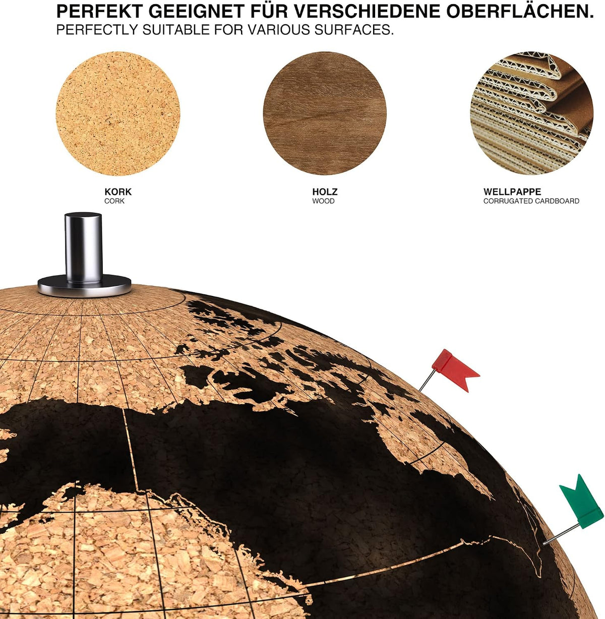 100 Markierungsfähnchen für Pinnwände & Weltkarten – 5 Farben Mix