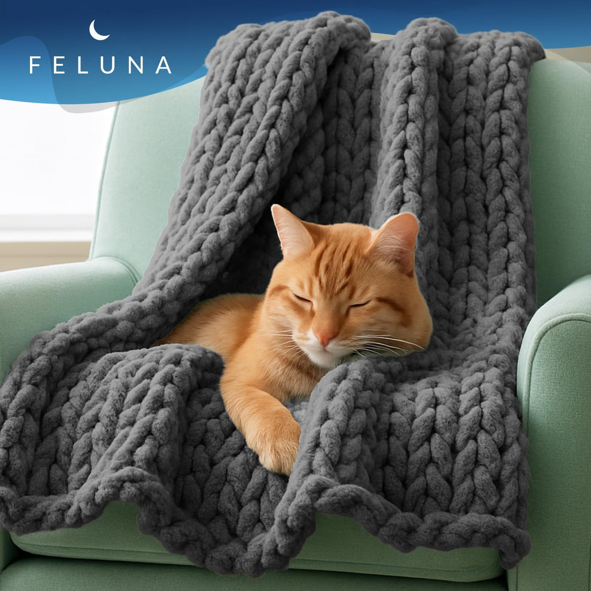 Feluna Grobstrickdecke Dunkelgrau #Farbe_Dunkelgrau