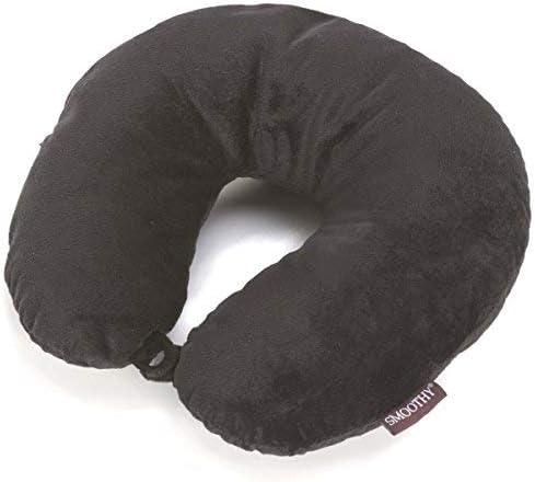 Smoothy Nackenkissen mit EPS-Perlen - Ergonomisches Reisekissen #Farbe_Schwarz