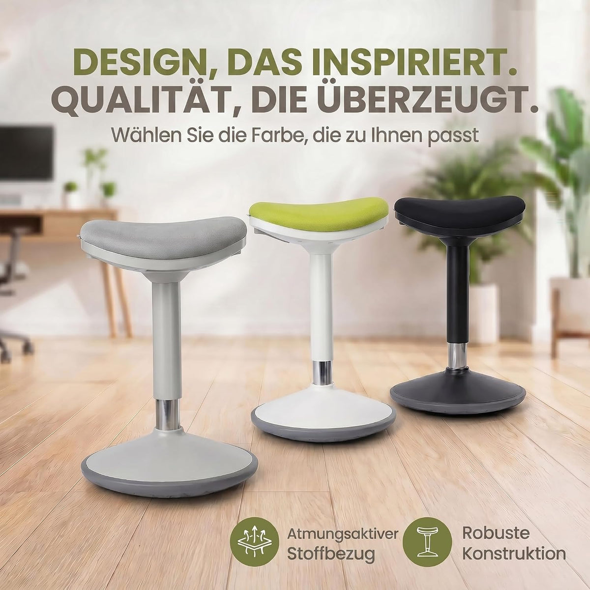 Ergonomischer Stehhocker 35-45cm - Höhenverstellbare Stehhilfe #Farbe_Grün