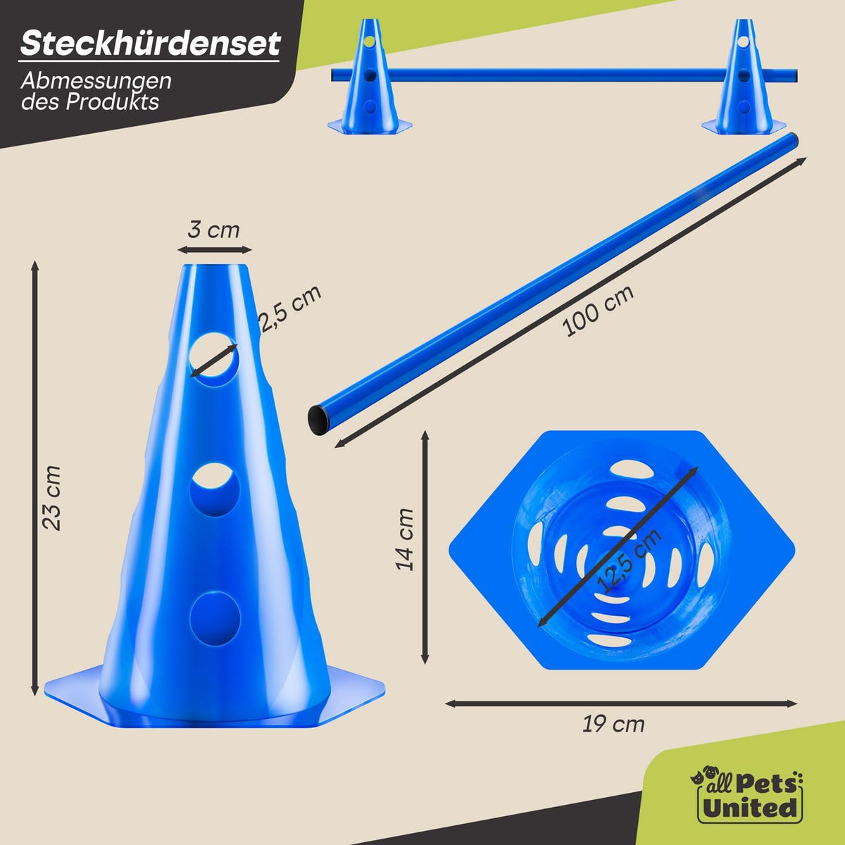 Agility-Hürden Set für Hunde & Pferde – Höhenverstellbar & Wetterfest #Anzahl_5