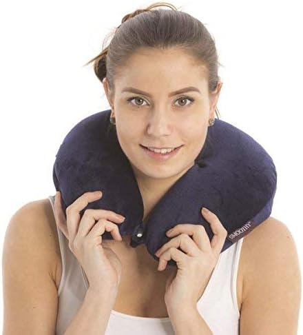 Smoothy Nackenkissen mit EPS-Perlen - Ergonomisches Reisekissen #Farbe_Blau