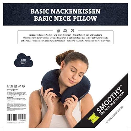 Smoothy Nackenkissen mit EPS-Perlen - Ergonomisches Reisekissen #Farbe_Blau