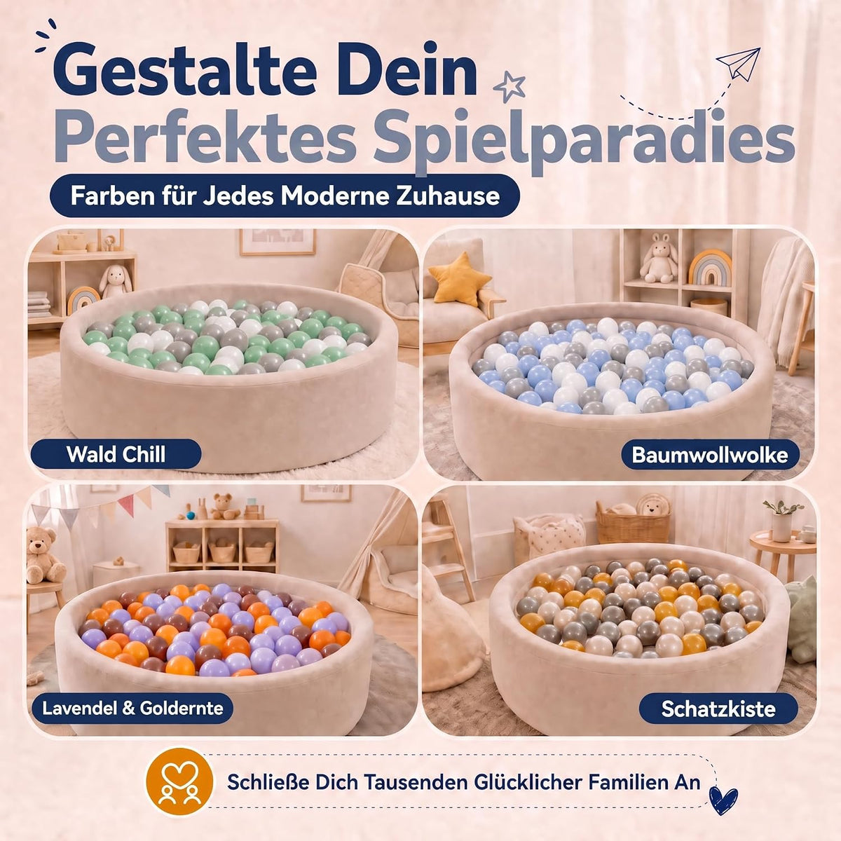 Bällebad-Bälle Grau/Weiß/Blau #Farbe_Grau/Weiß/Blau