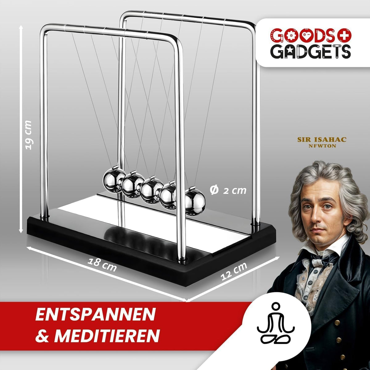 Newton Pendel - Edles Kugelstoßpendel für Büro & Schreibtisch #Variante_Deluxe