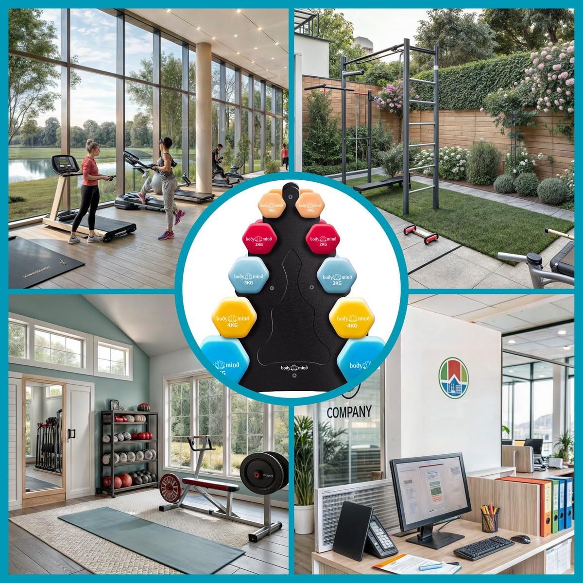 Neopren-Kurzhantel-Set mit Ständer – Platzsparendes Home-Gym #Variante_5 Ebenen - 10 Hanteln