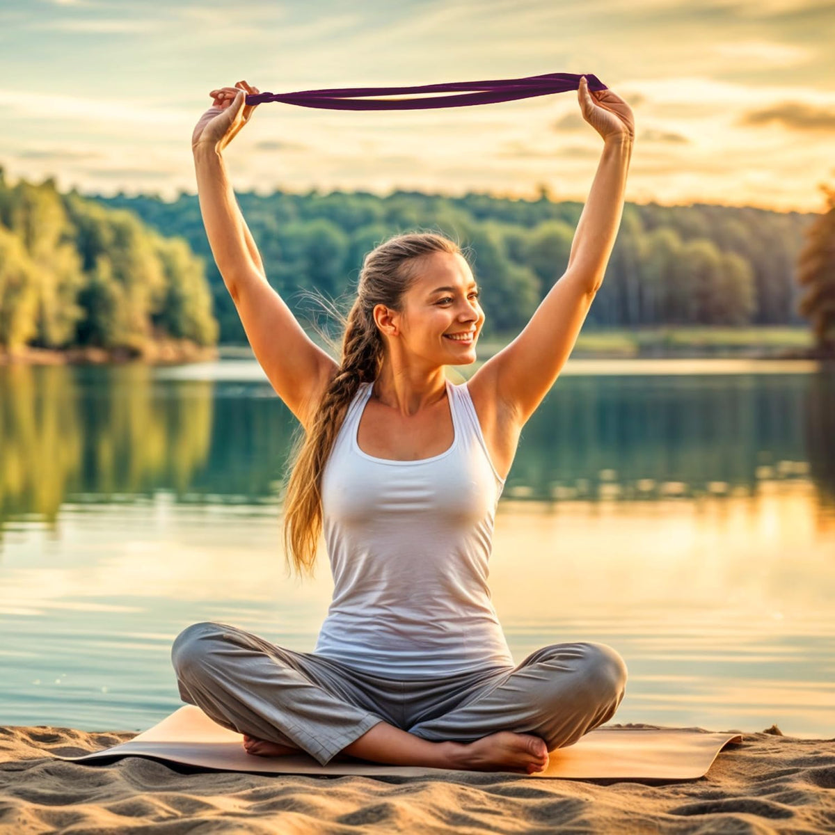 Yoga Gurt 250 cm mit Metall-D-Ring - Rutschfest & Langlebig #Farbe_Rot