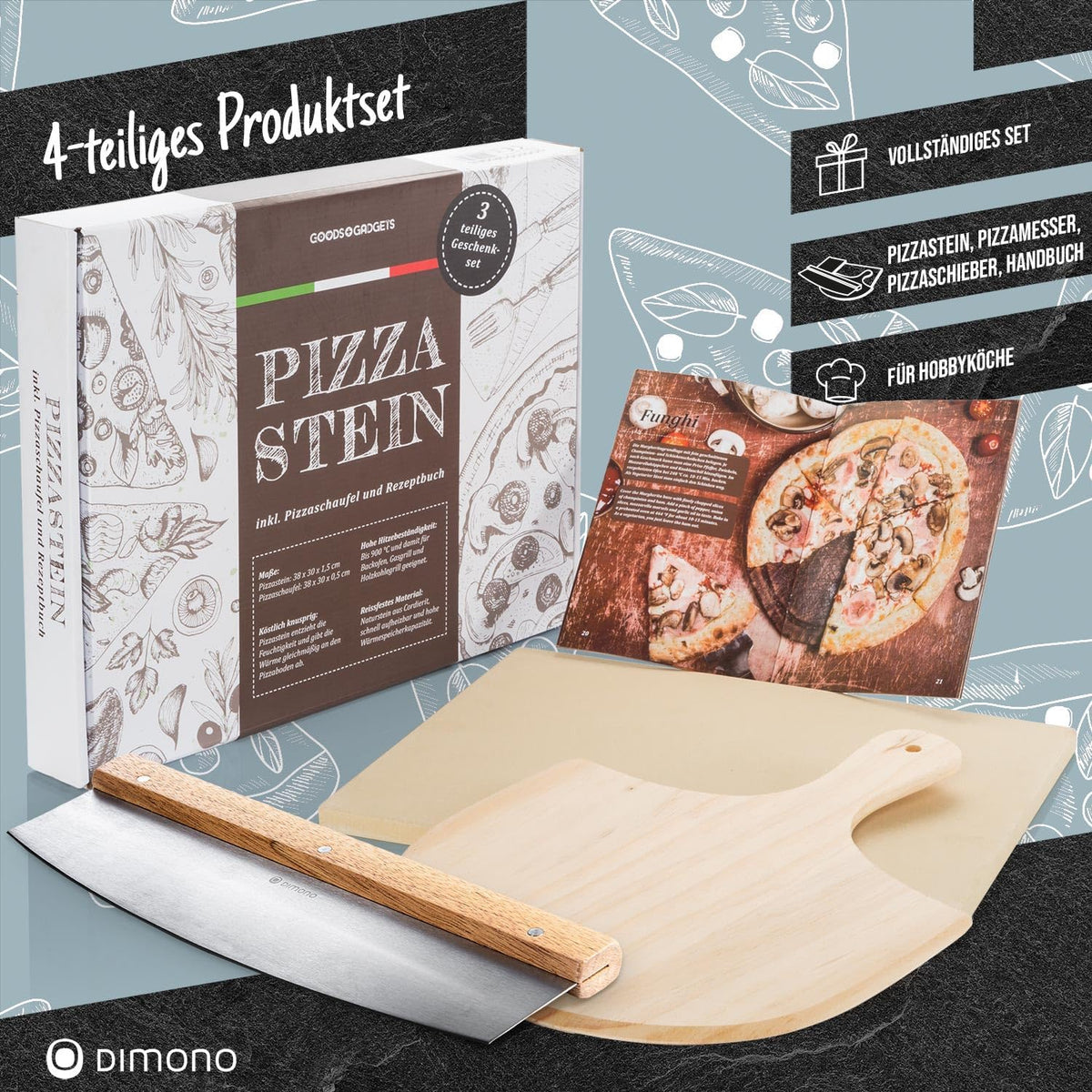 Pizzastein für Backofen & Gasgrill #Variante_Premium Set