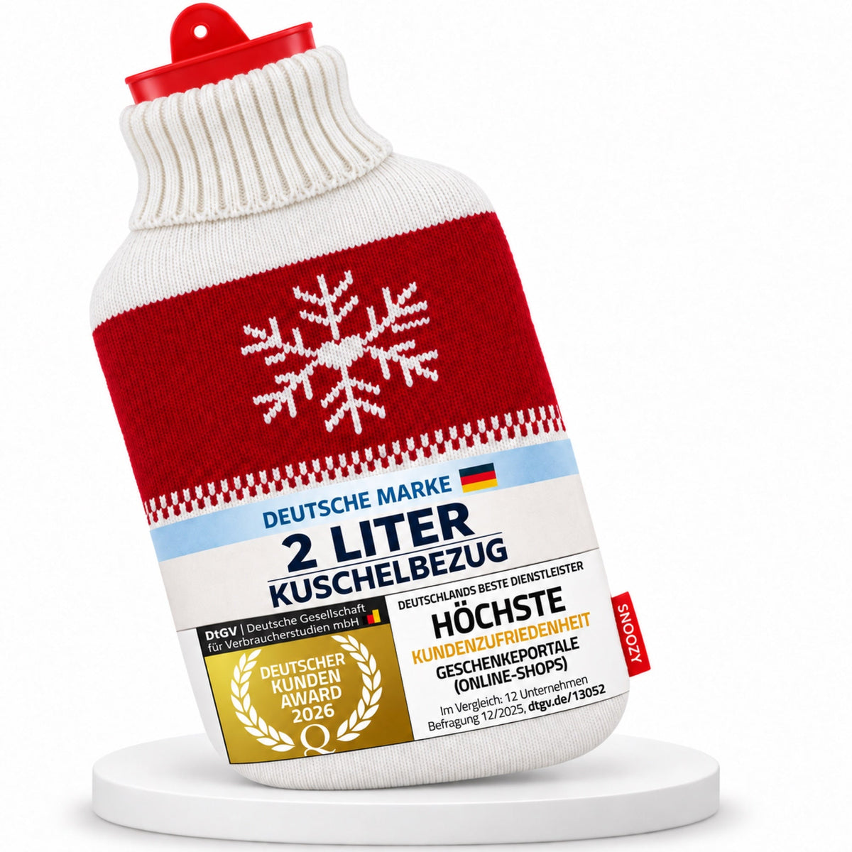 Snoozy 2L Wärmflasche mit Schneeflocken-Bezug – Kuschelig & Warm | B009IKFJO0